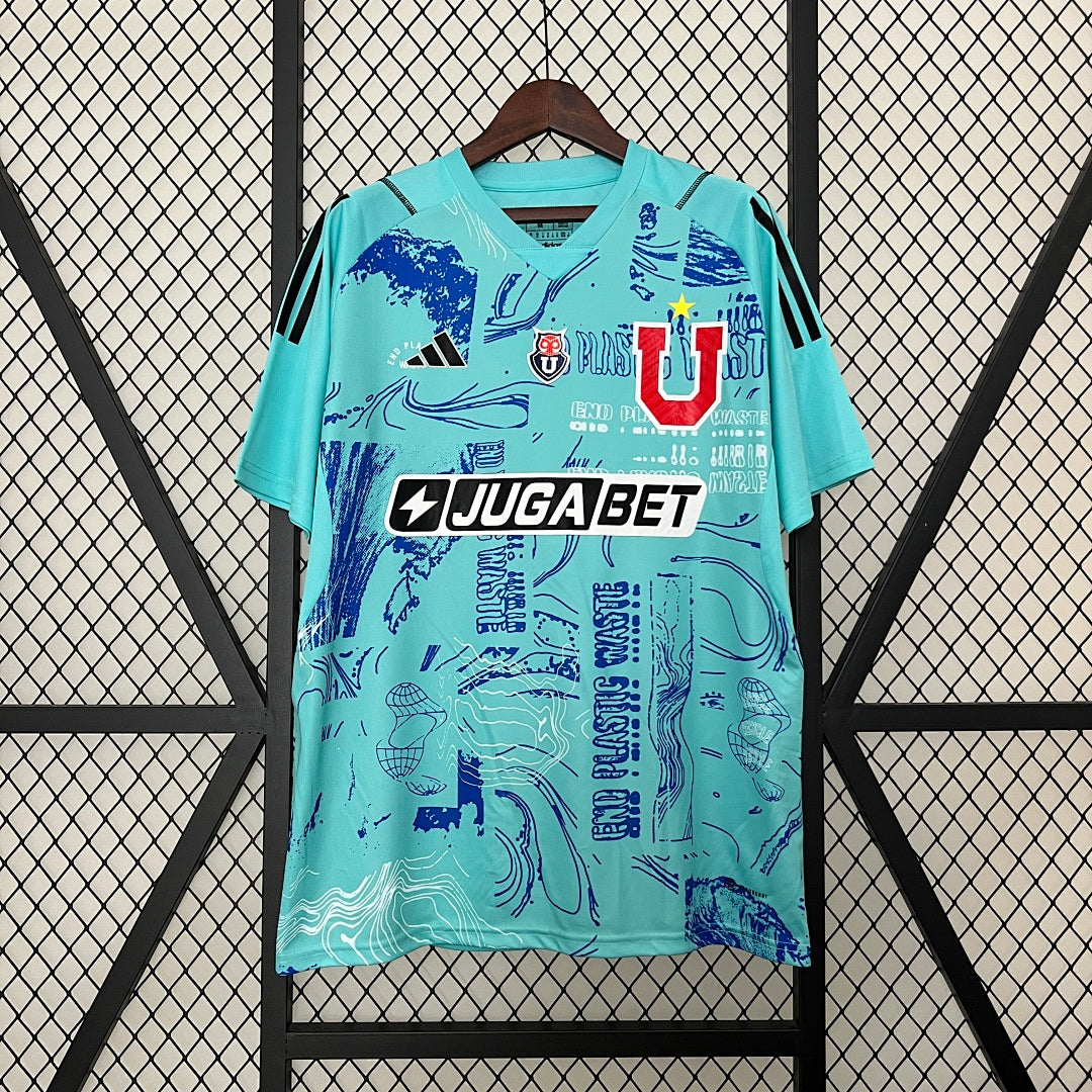 Camiseta U. de Chile Portero Turquesa y Azul 2024/25 - frente