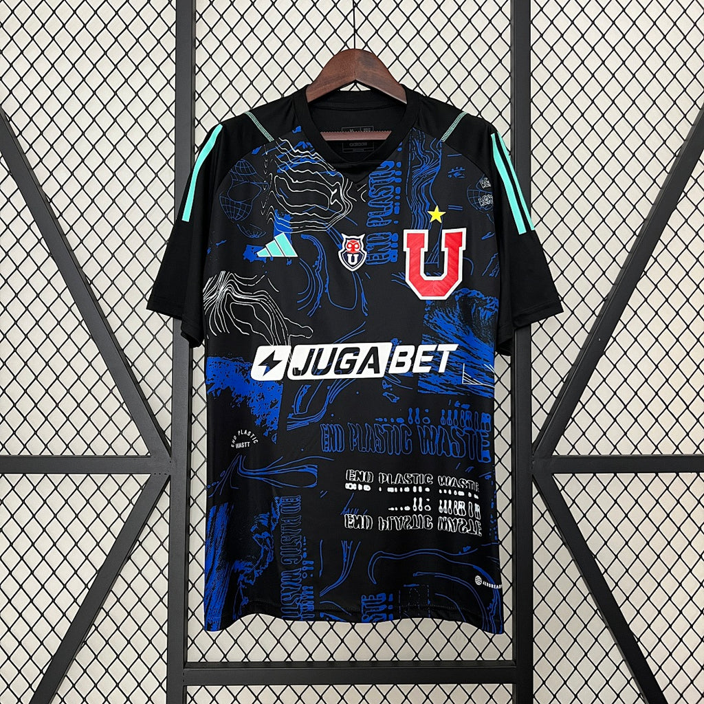 Camiseta U. de Chile Portero Negra y Azul Marino 2024/25 - frente