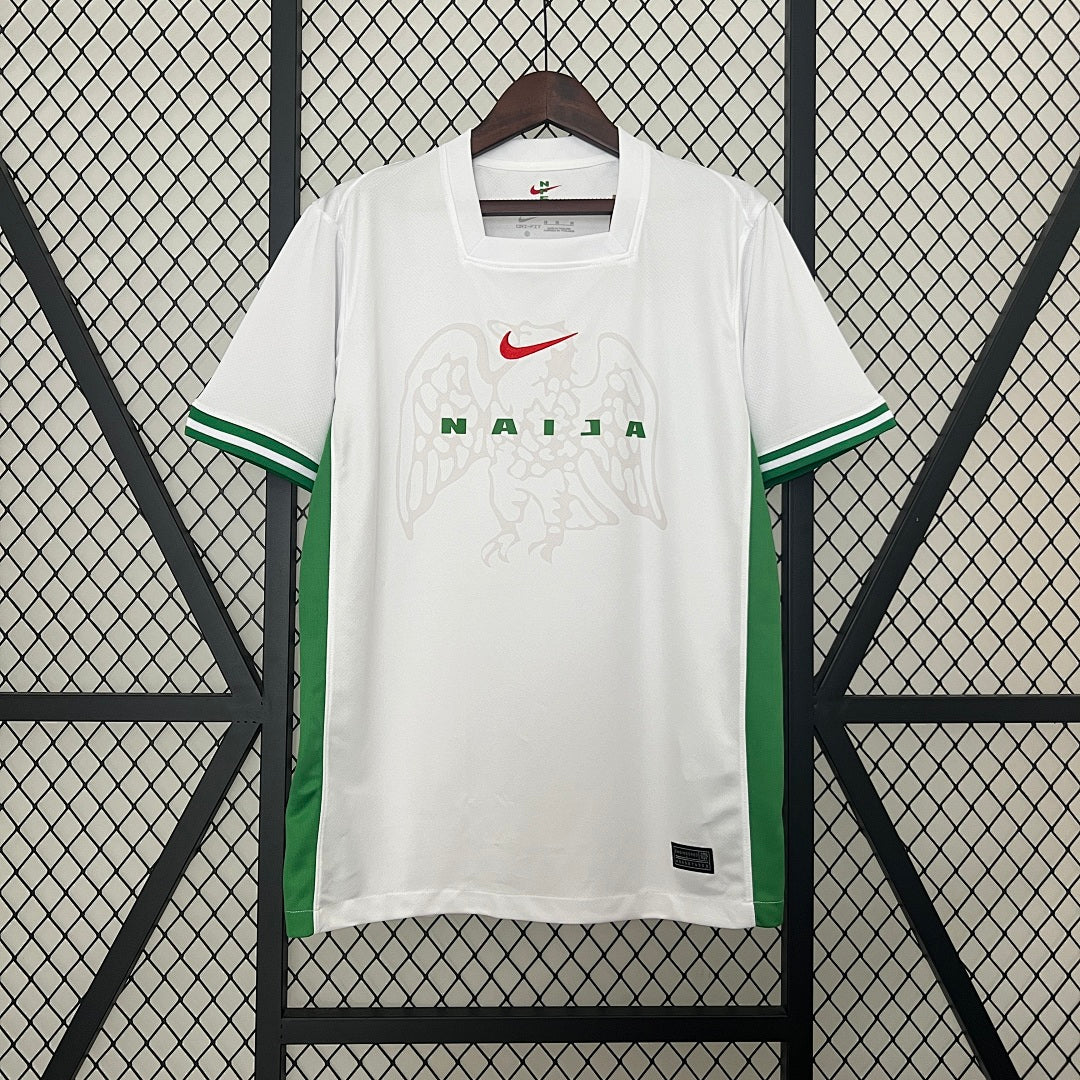Camiseta Nigeria Local Gris Claro y Verde Oscuro 2024 - frente