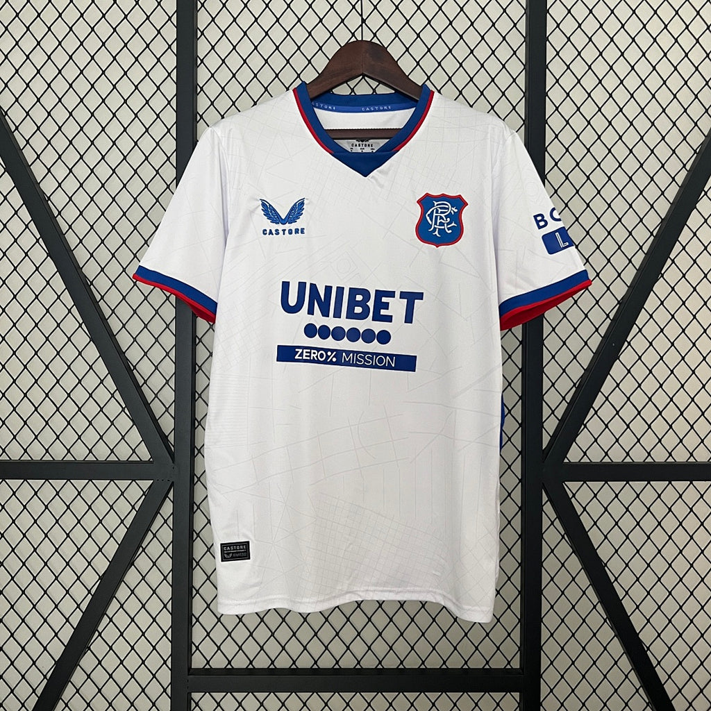 Camiseta Rangers Visita Gris Claro y Negra 2024/25 - frente