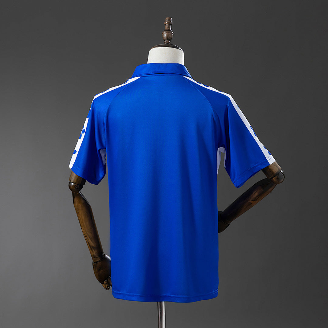 Camiseta Retro Real Oviedo Local Azul Marino y Gris 90/91 - espalda