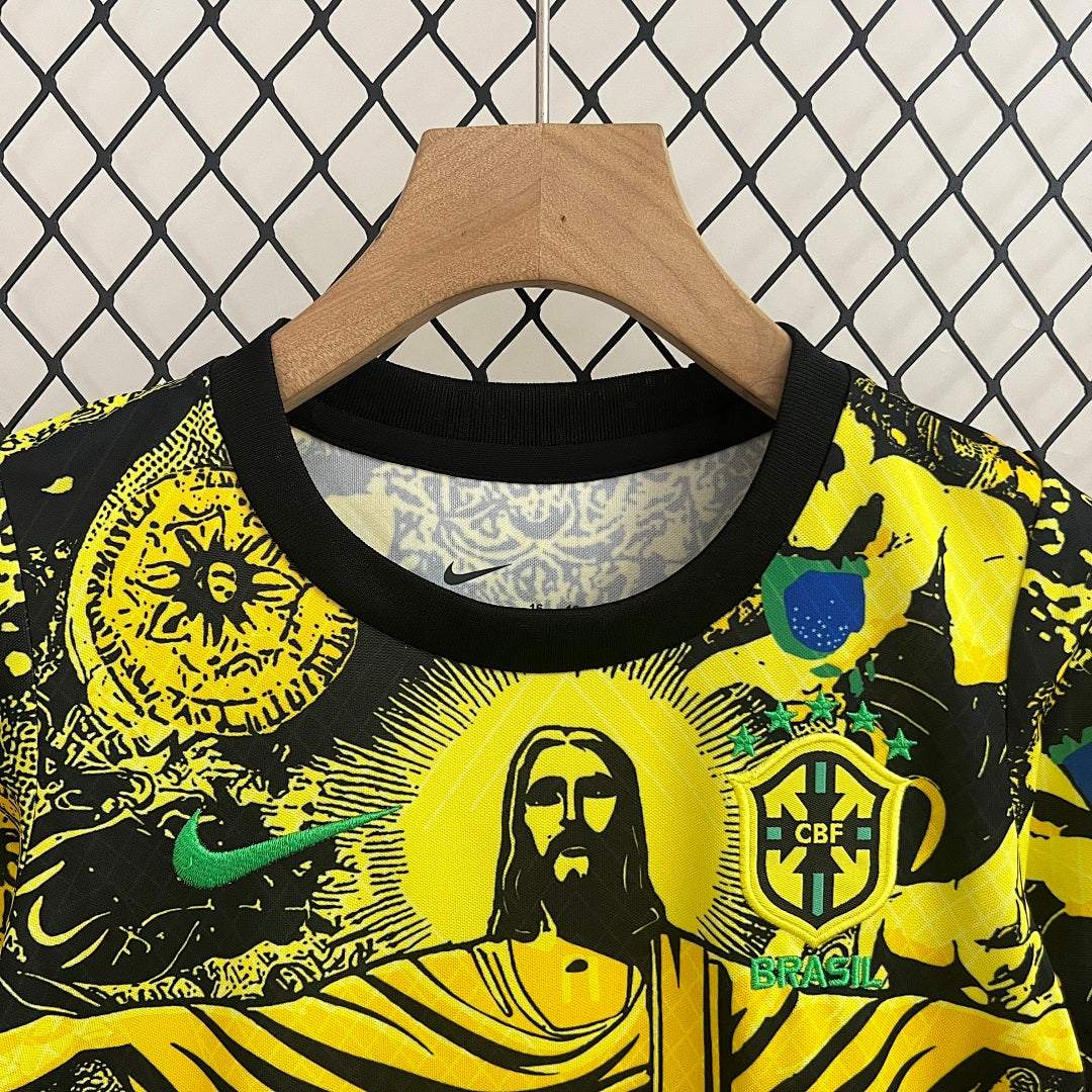 Conjunto Niños Brasil Amarilla y Negra Edición Especial 2024 - espalda