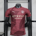 Camiseta Manchester City Tercera Roja y Burdeos 2024/25 Versión Jugador - frente