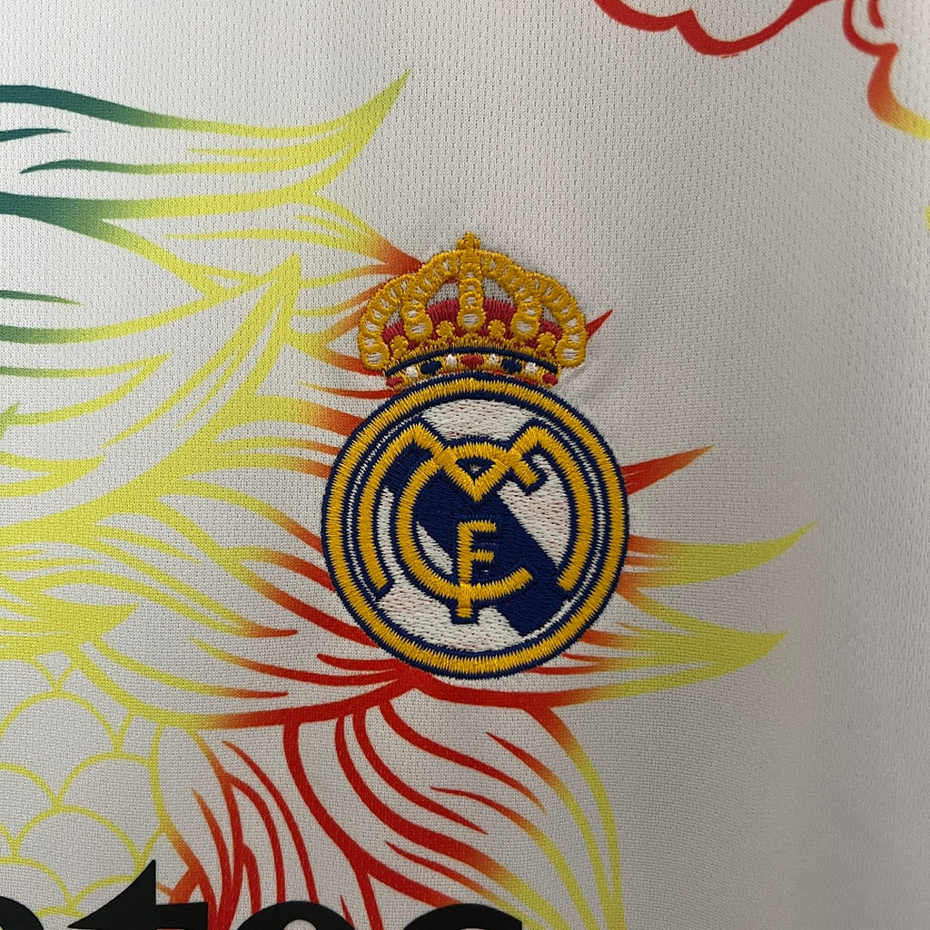 Camiseta Real Madrid Naranja y Blanca Edición Especial 2024/25 - espalda