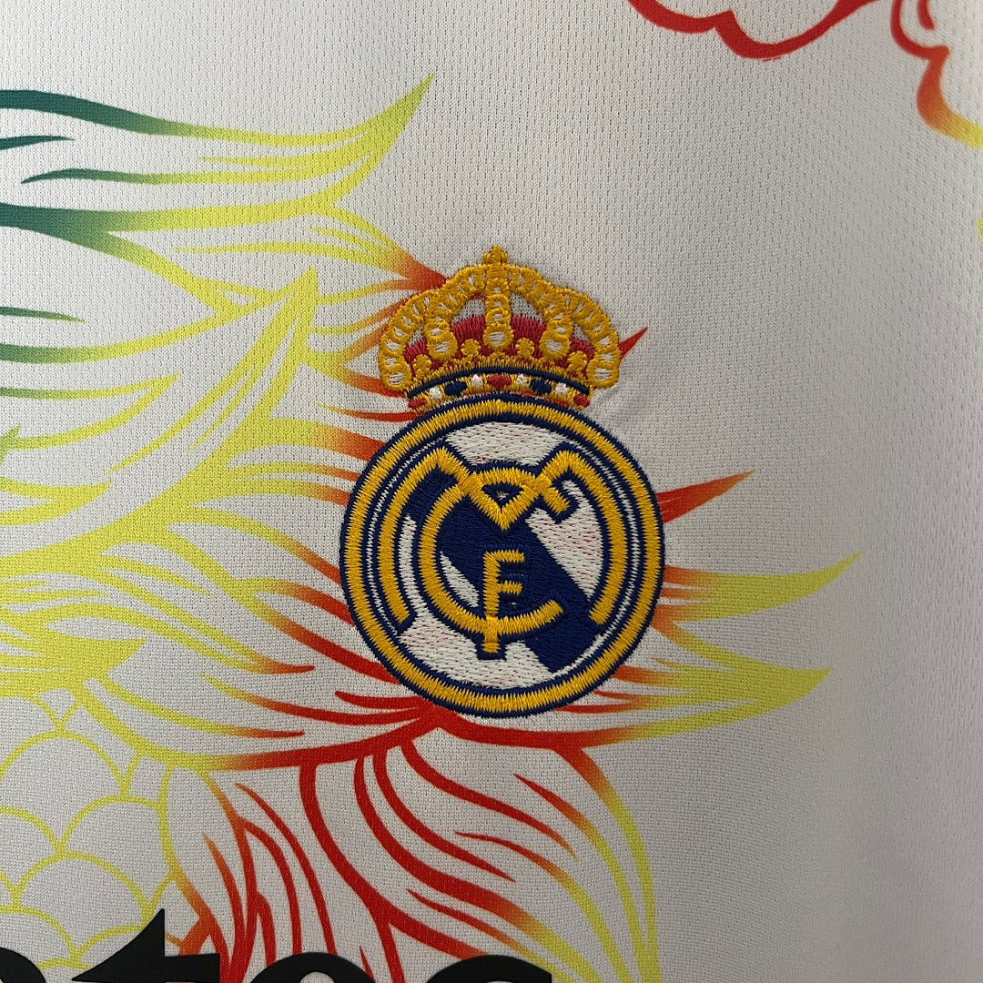 Camiseta Real Madrid Naranja y Blanca Edición Especial 2024/25 - espalda