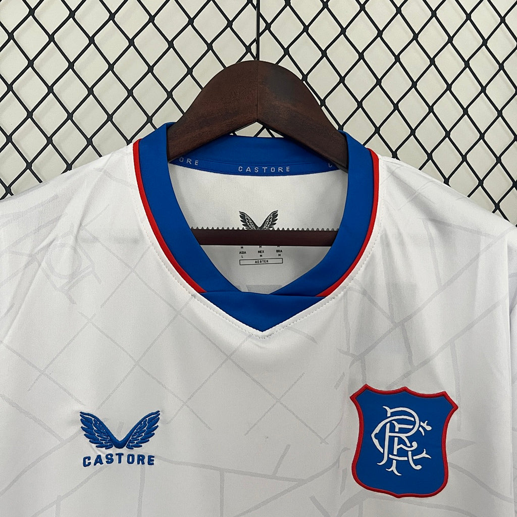 Camiseta Rangers Visita Blanca y Gris 2024/25 - espalda
