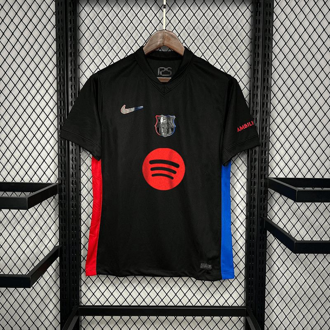 Camiseta FC Barcelona Visita Negra y Gris Claro 2024/25 - frente