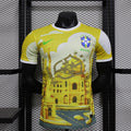 Camiseta Brasil Amarilla y Gris Claro Edición Especial 2024 Versión Jugador - frente