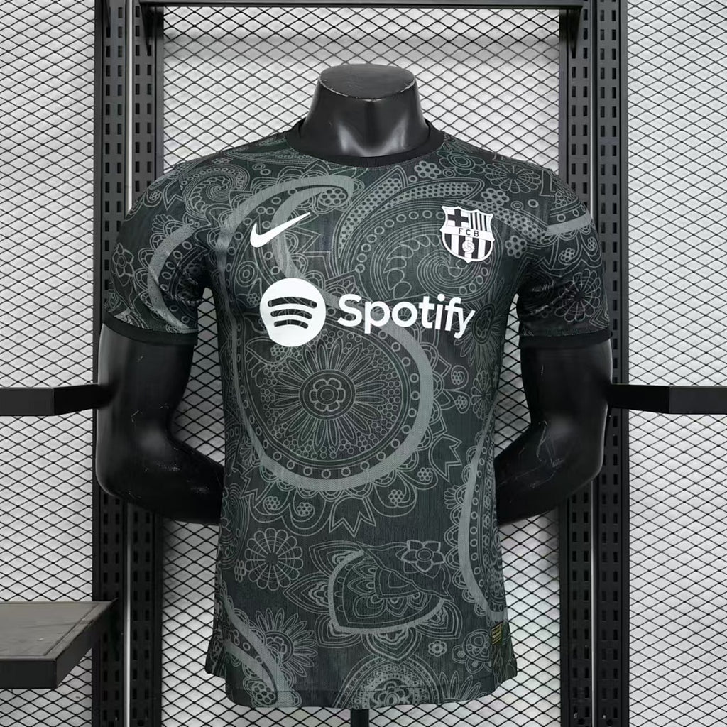 Camiseta FC Barcelona Gris y Negra Edición Especial 2024/25 Versión Jugador - frente