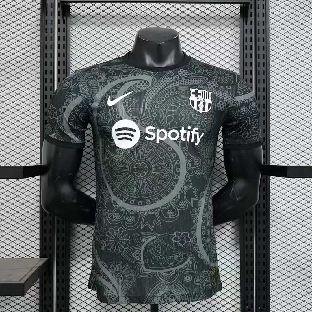 Camiseta FC Barcelona Gris y Negra Edición Especial 2024/25 Versión Jugador - frente