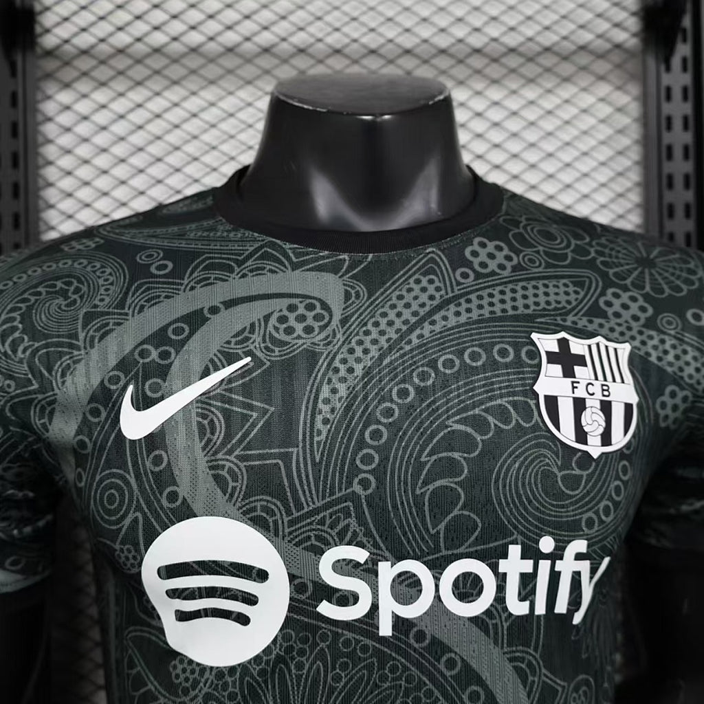 Camiseta FC Barcelona Gris y Negra Edición Especial 2024/25 Versión Jugador - espalda