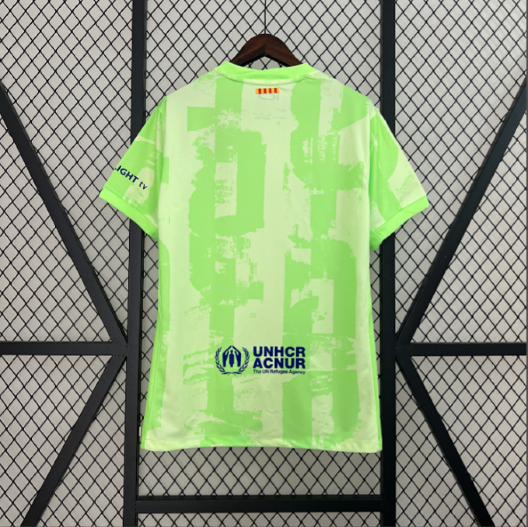 Camiseta FC Barcelona Tercera Verde y Azul 2024/25 - espalda