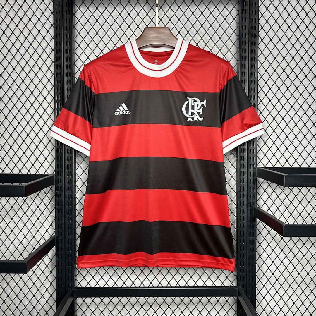 Camiseta Retro Flamengo Negra y Roja Edición Especial 2018 - frente