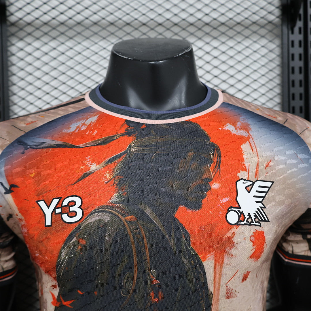 Camiseta Japón Roja y Gris Edición Especial 2024 Versión Jugador - espalda