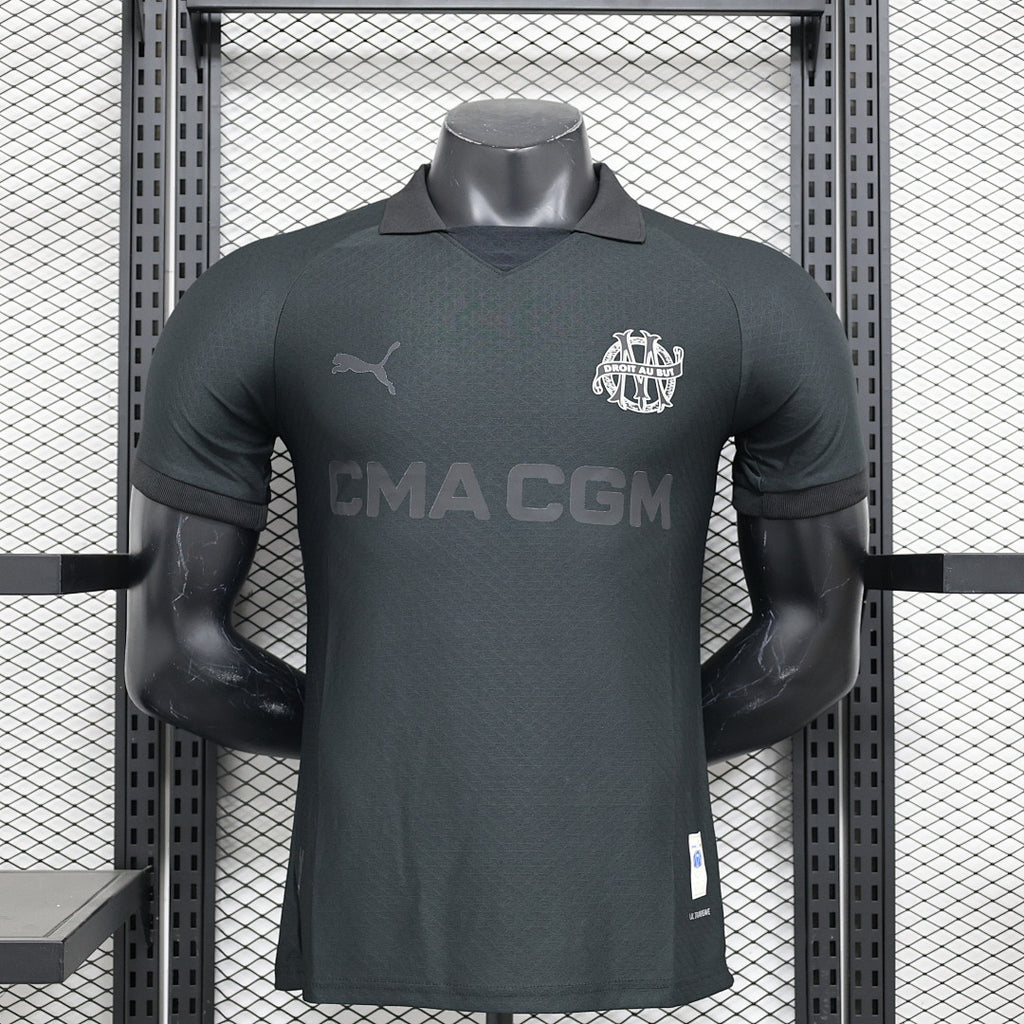 Camiseta Olympique de Marsella Gris y Negra Edición Especial 2024/25 Versión Jugador - frente