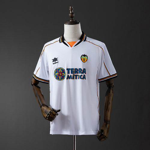 Camiseta Retro Valencia CF Local Negra y Celeste 99/00 - frente