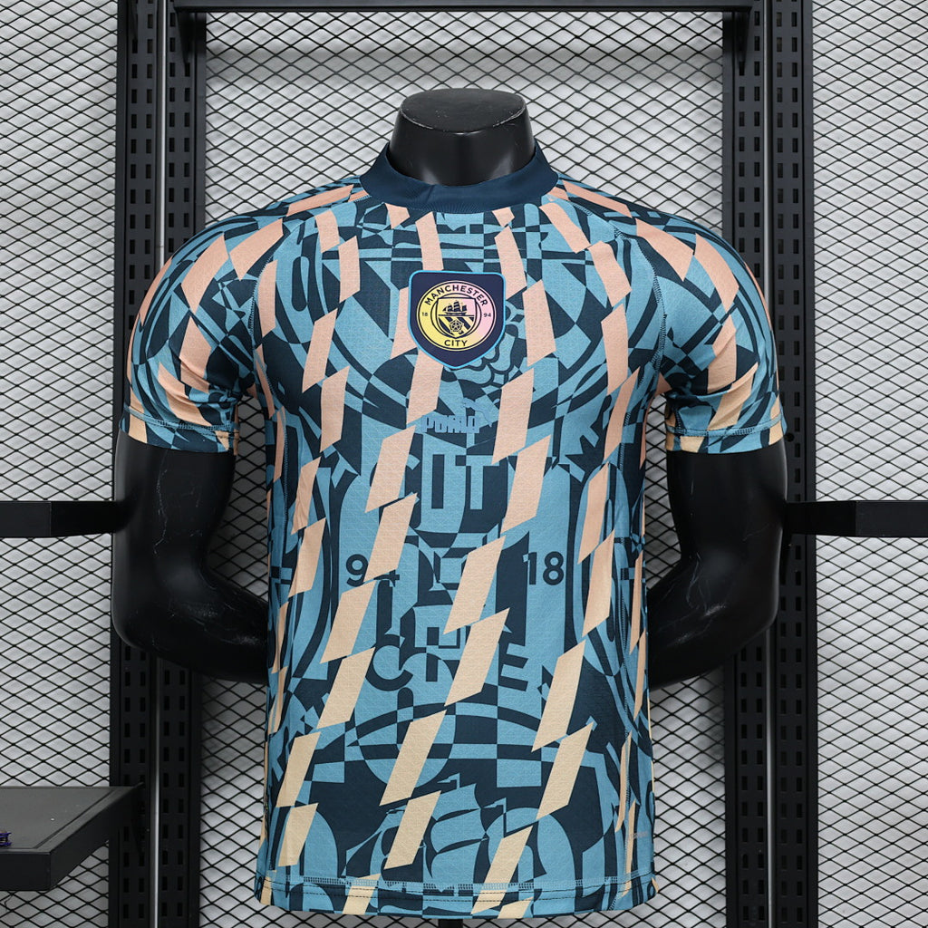 Camiseta Manchester City Azul y Negra Edición Especial 2024/25 Versión Jugador - frente