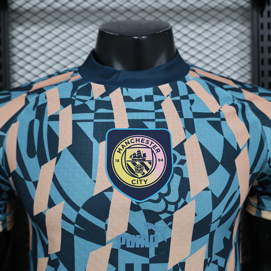 Camiseta Manchester City Turquesa y Azul Edición Especial 2024/25 Versión Jugador - espalda