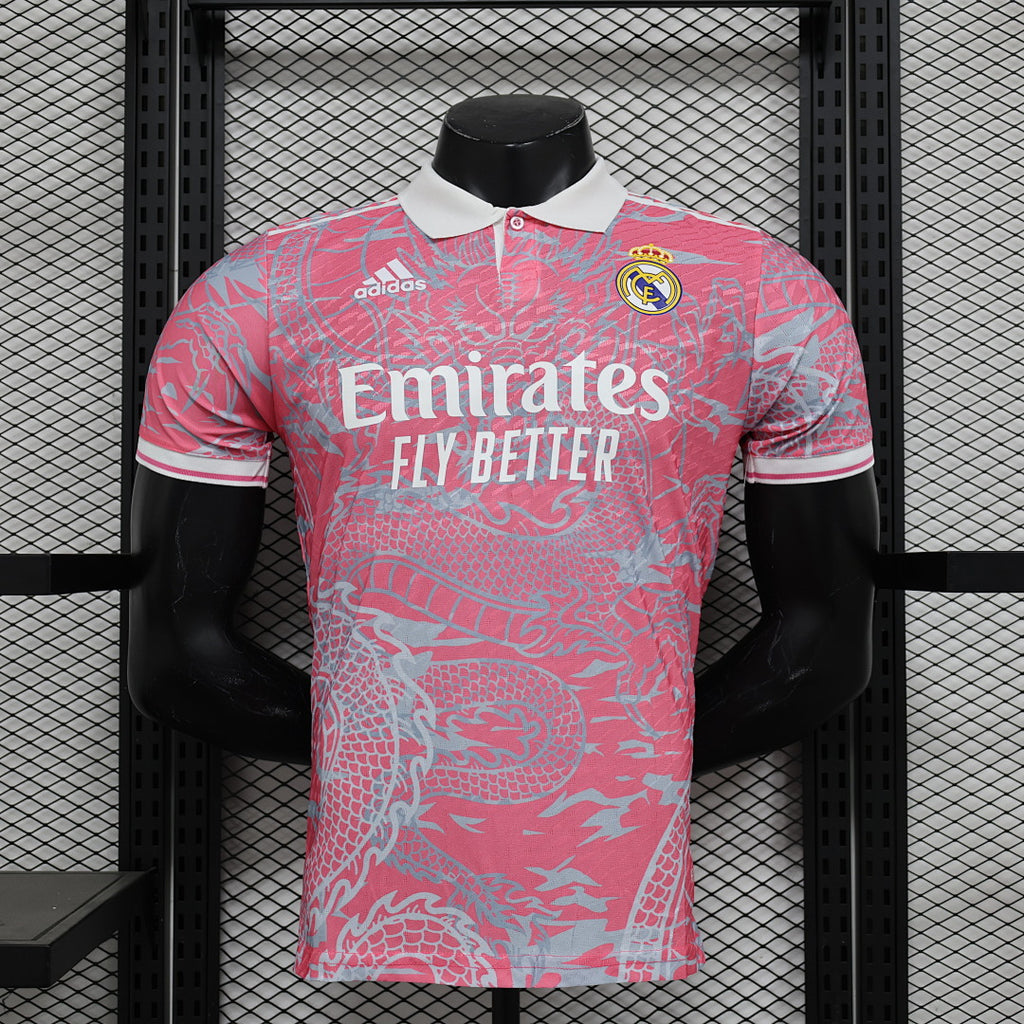 Camiseta Real Madrid Roja y Gris Claro Edición Especial 2024/25 Versión Jugador - frente