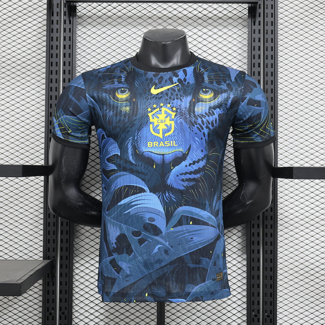 Camiseta Brasil Azul Marino y Azul Edición Especial 2024 Versión Jugador - frente