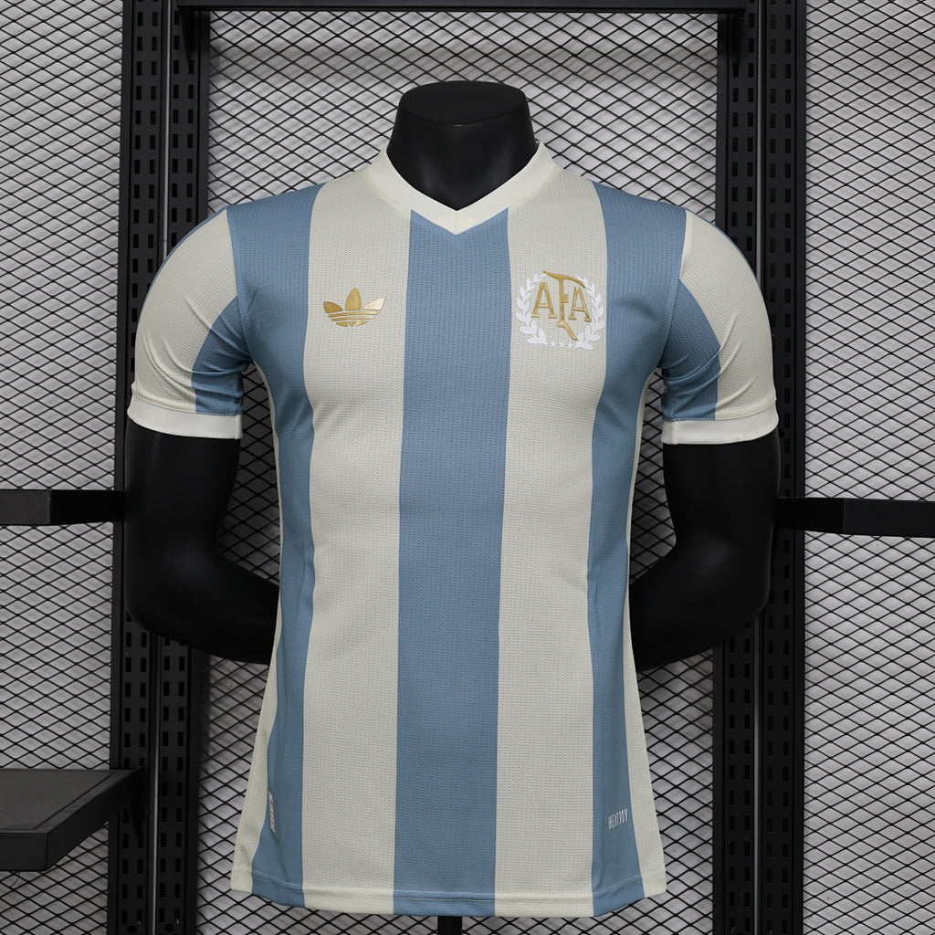 Camiseta Argentina Gris Claro y Gris Edición Especial 2024 Versión Jugador - frente