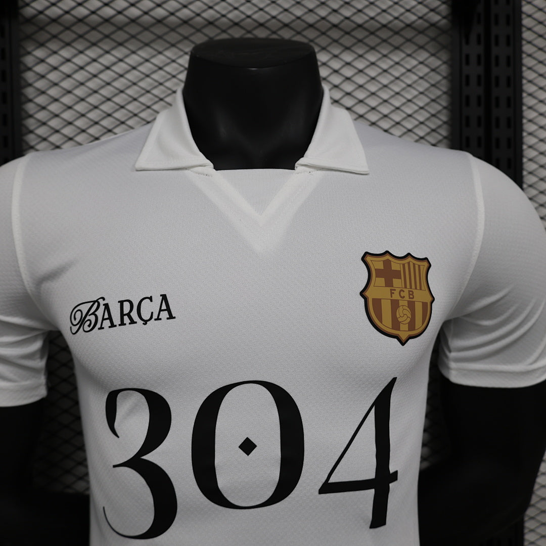 Camiseta FC Barcelona Gris Claro y Negra Edición Especial 2024/25 Versión Jugador - espalda