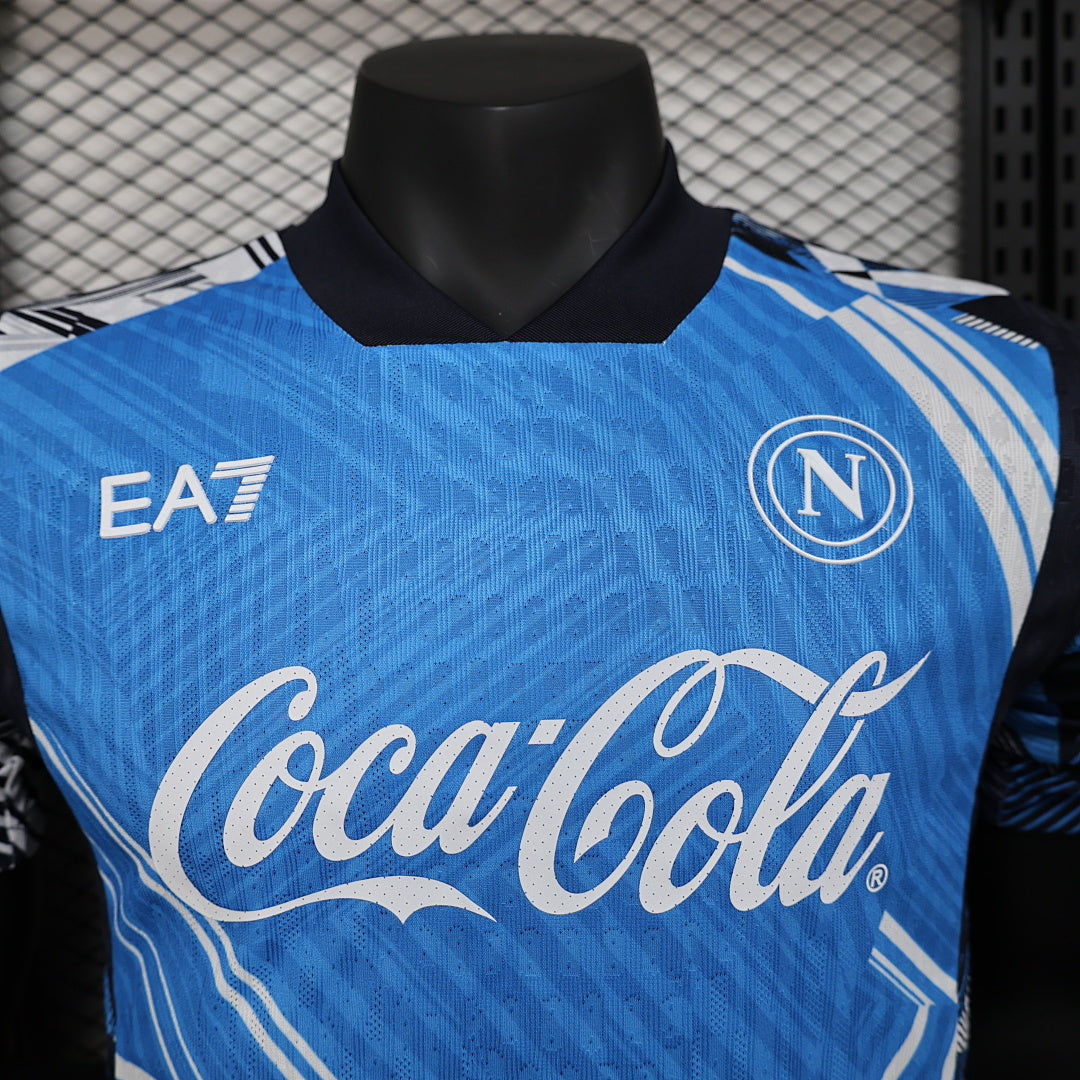 Camiseta SSC Napoli Celeste y Azul Edición Especial 2024/25 Versión Jugador - espalda