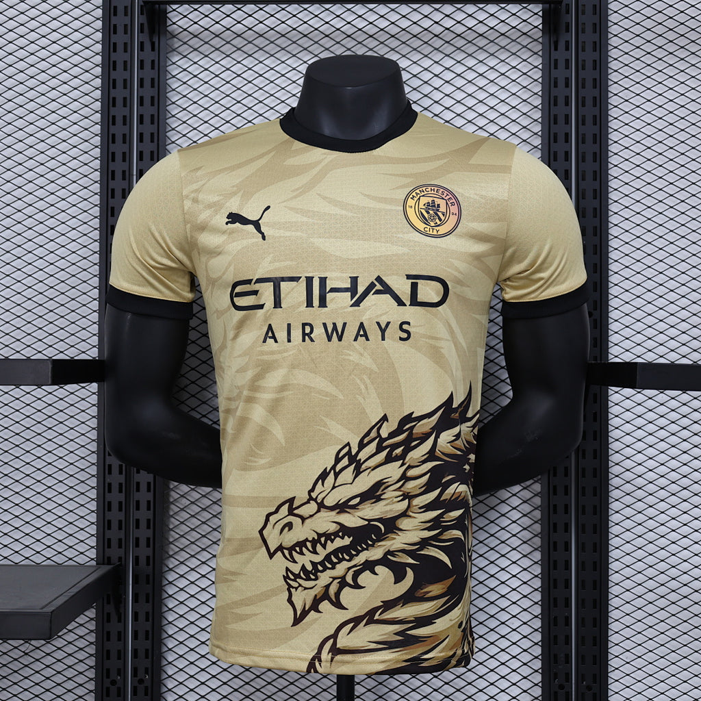 Camiseta Manchester City Amarilla y Negra Edición Especial 2024/25 Versión Jugador - frente