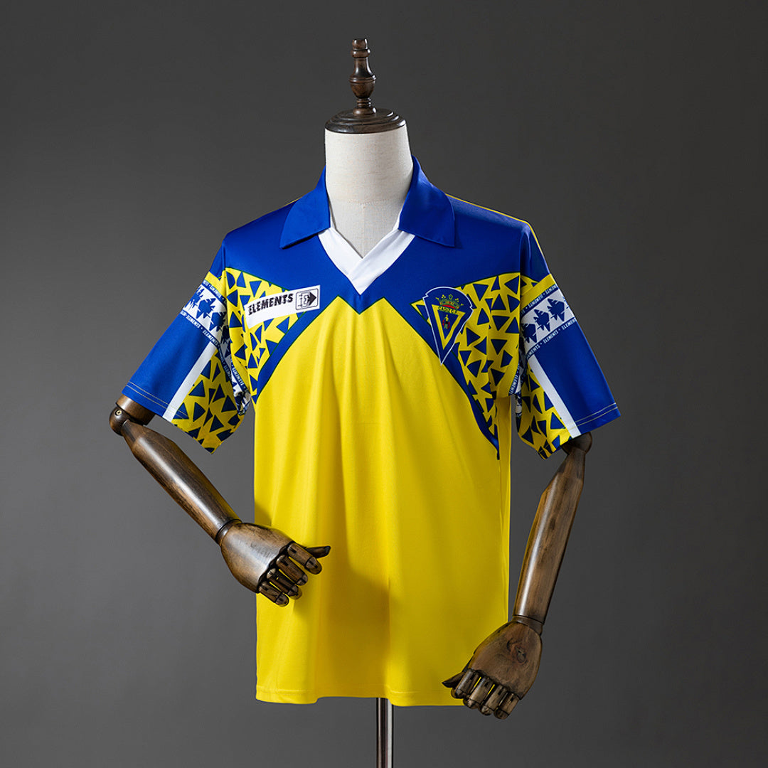 Camiseta Retro Cádiz CF Local Gris y Amarilla 91/92 - frente