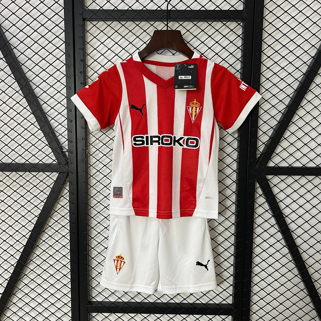 Conjunto Niños Sporting de Gijón Local 2024/25 - frente