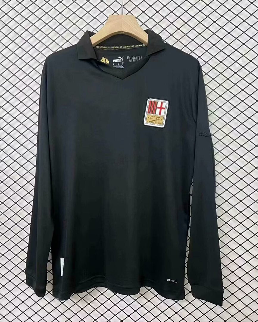Camiseta AC Milan Negra 125º Aniversario Manga Larga 2024/25 - frente