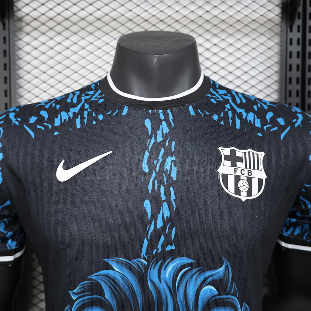 Camiseta FC Barcelona Azul y Negra Edición Especial 2024/25 Versión Jugador - espalda