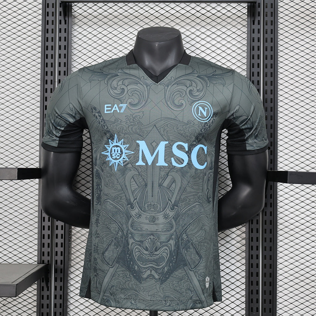 Camiseta SSC Napoli Gris y Negra Edición Especial 2024/25 Versión Jugador - frente