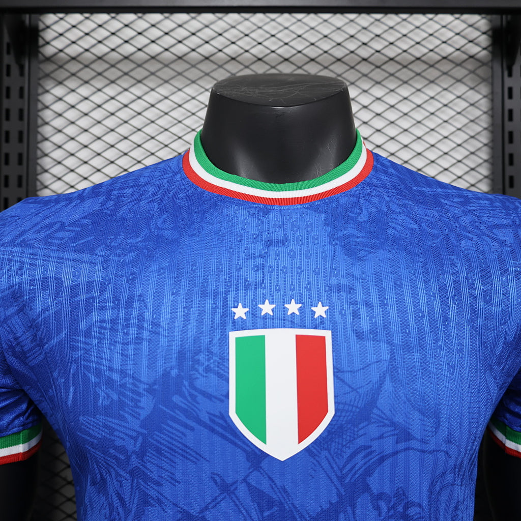 Camiseta Italia Azul y Negra Edición Especial 2024 Versión Jugador - espalda