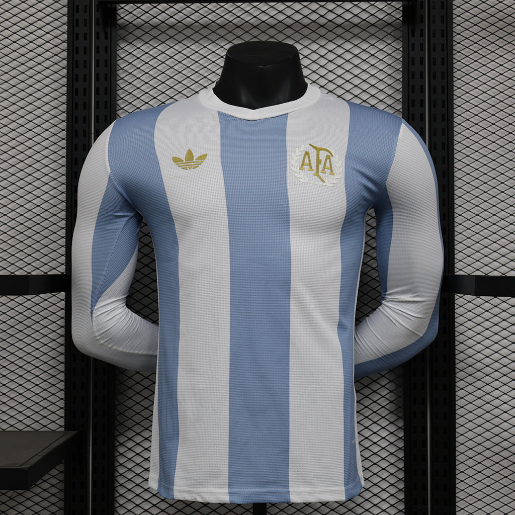Camiseta Argentina 50º Aniversario Manga Larga 2024 Versión Jugador - frente