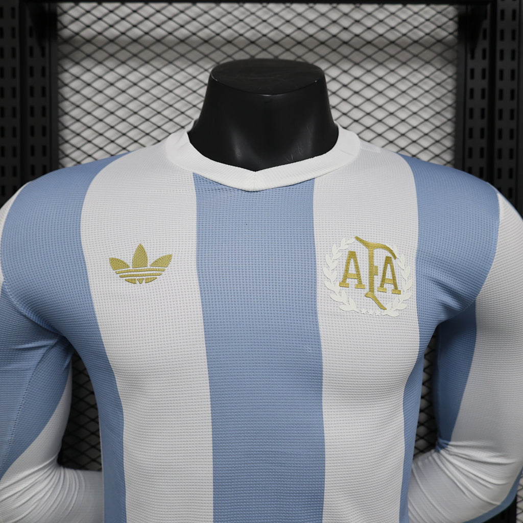 Camiseta Argentina 50º Aniversario Manga Larga 2024 Versión Jugador - espalda