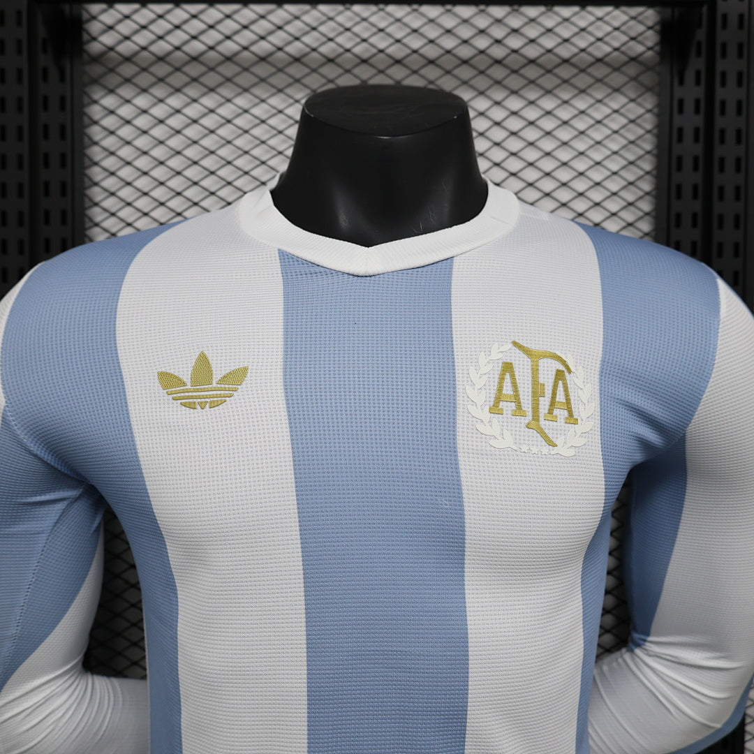 Camiseta Argentina 50º Aniversario Manga Larga 2024 Versión Jugador - espalda