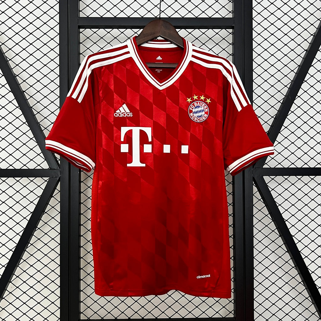 Camiseta Retro Bayern Múnich Local Burdeos y Gris 13/14 - frente