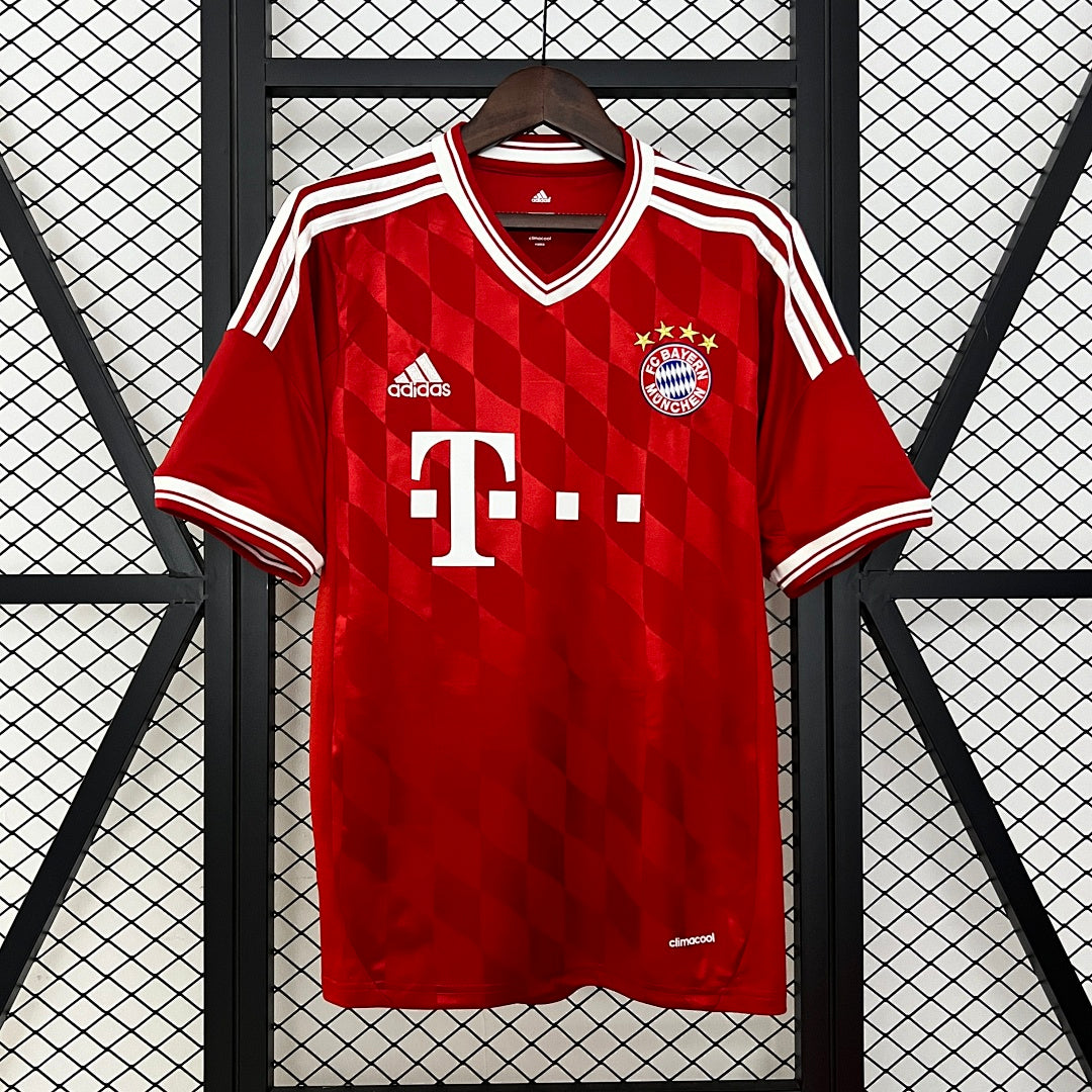 Camiseta Retro Bayern Múnich Local Burdeos y Gris 13/14 - frente
