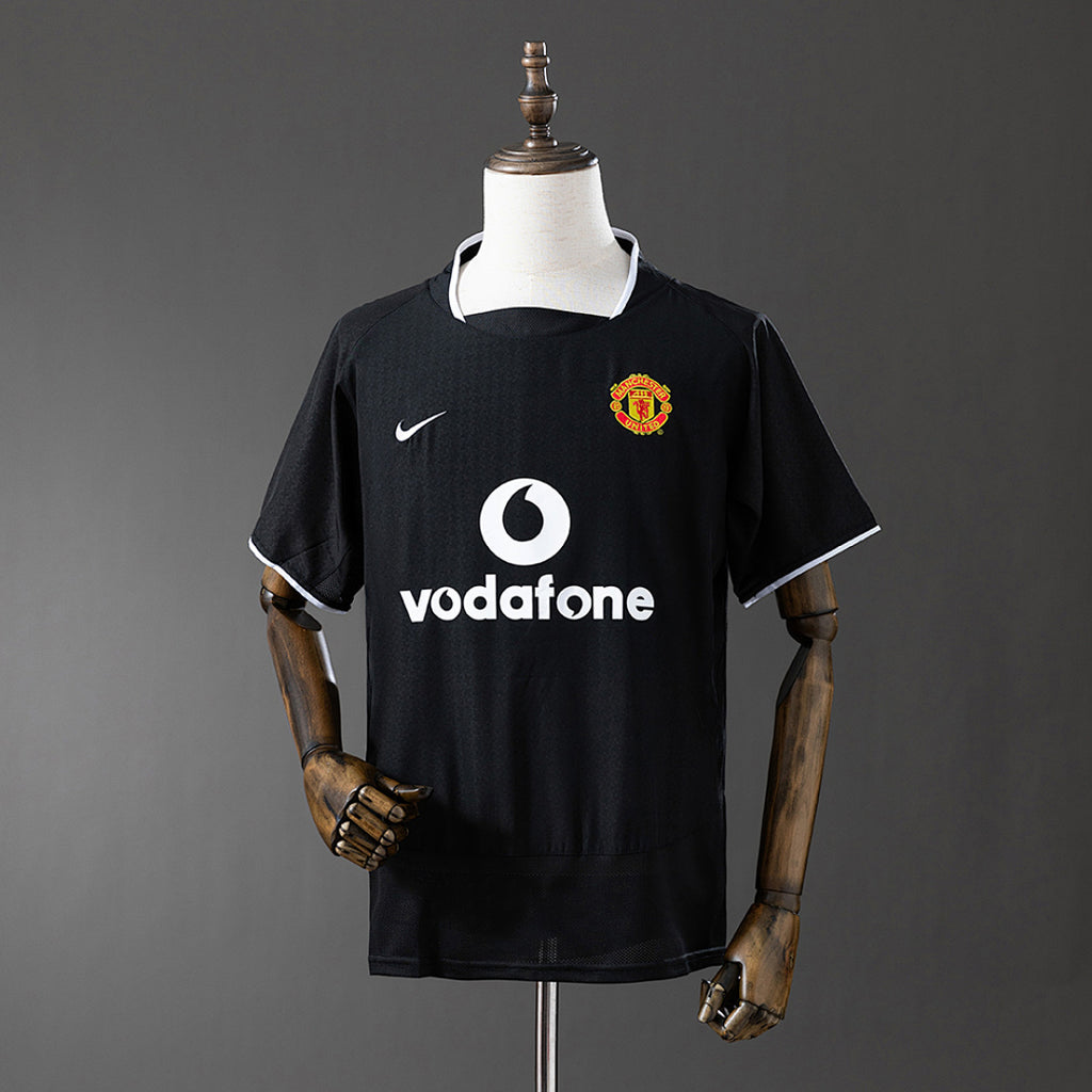 Camiseta Retro Manchester United Visita Negra y Gris 03/05 - frente