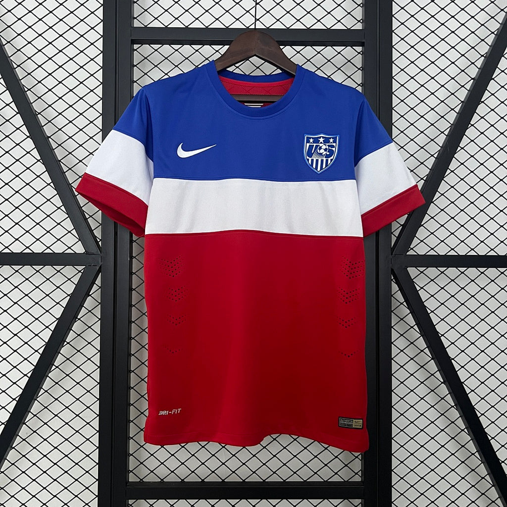 Camiseta Retro Estados Unidos Visita Burdeos y Azul 2014 - frente
