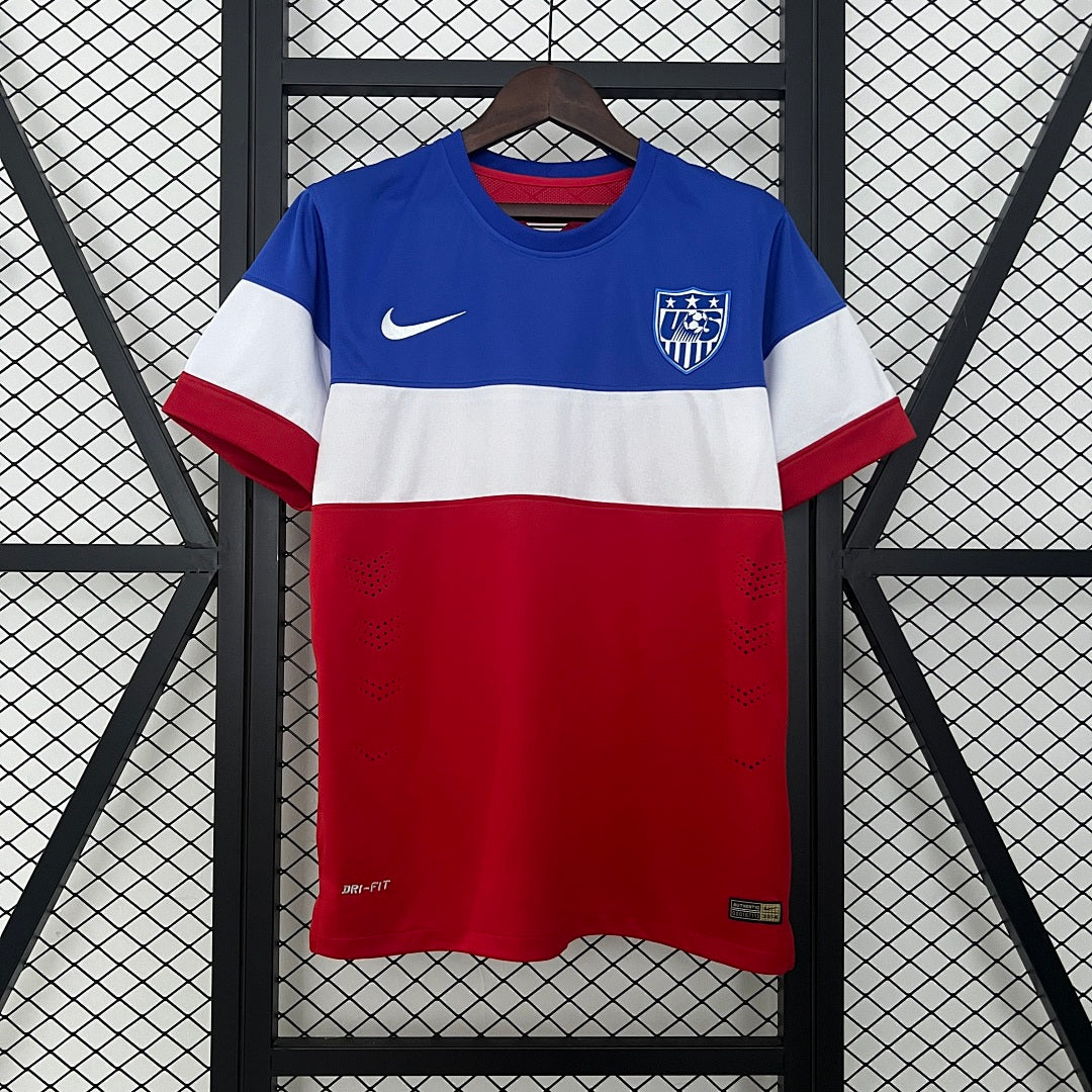 Camiseta Retro Estados Unidos Visita Burdeos y Azul 2014 - frente
