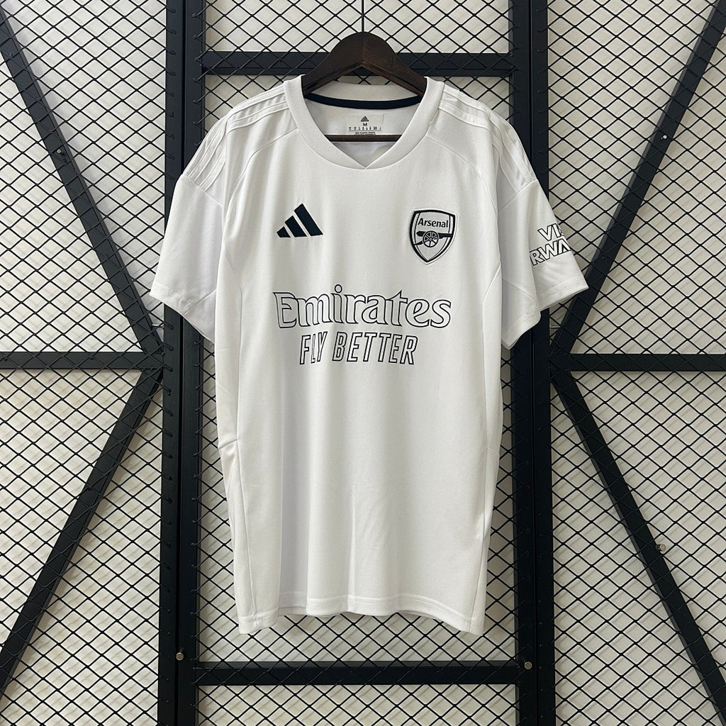 Camiseta Arsenal Gris Claro y Negra Blanca Edición Especial 2025/26 - frente