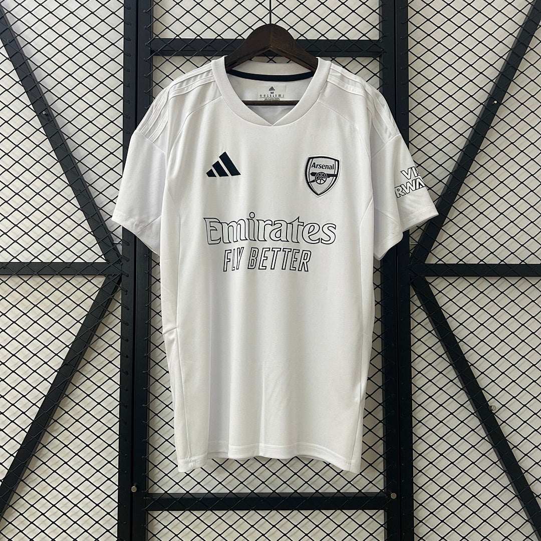 Camiseta Arsenal Gris Claro y Negra Blanca Edición Especial 2025/26 - frente