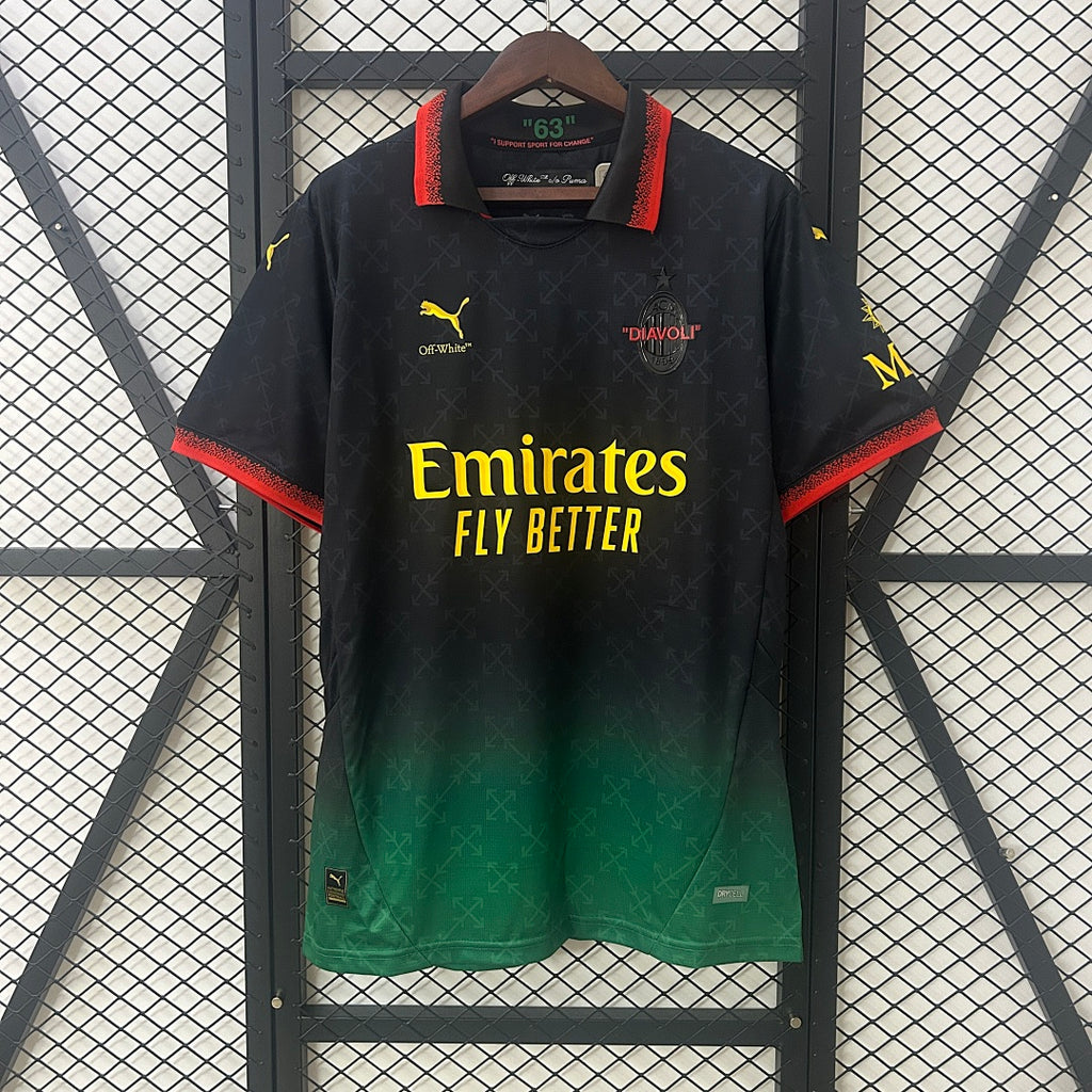 Camiseta AC Milan Negra y Verde Oscuro Edición Especial 2025/26 - frente
