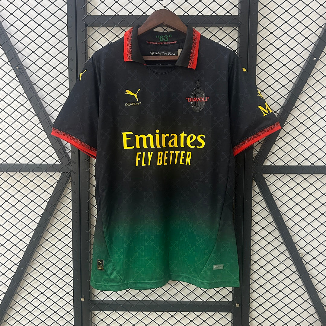Camiseta AC Milan Negra y Verde Oscuro Edición Especial 2025/26 - frente