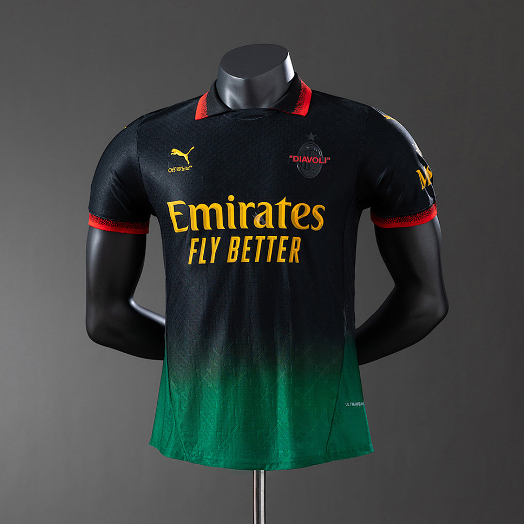 Camiseta AC Milan Negra y Gris Edición Especial 2025/26 Versión Jugador - frente