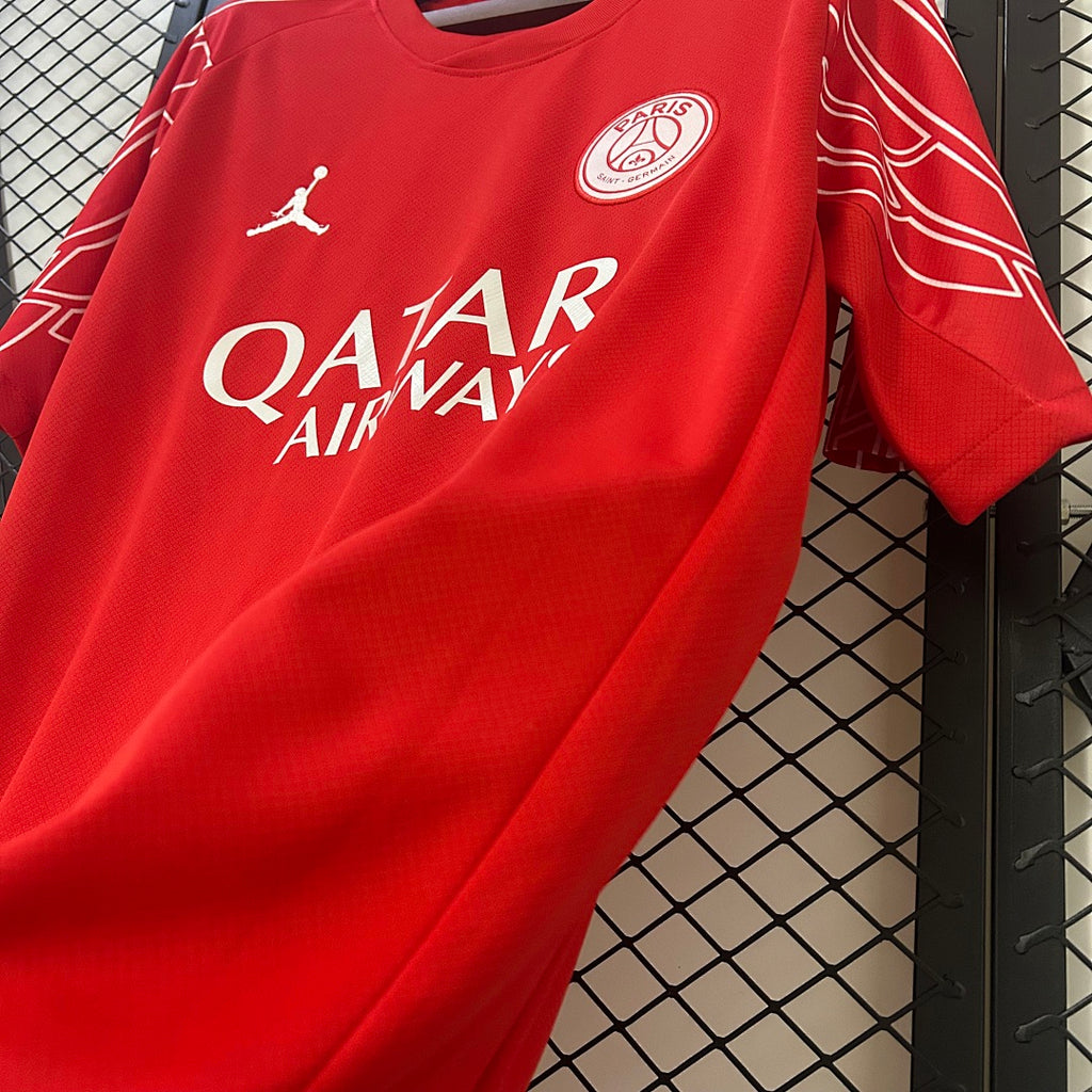 Camiseta PSG Cuarta Roja y Café 2024/25 - espalda