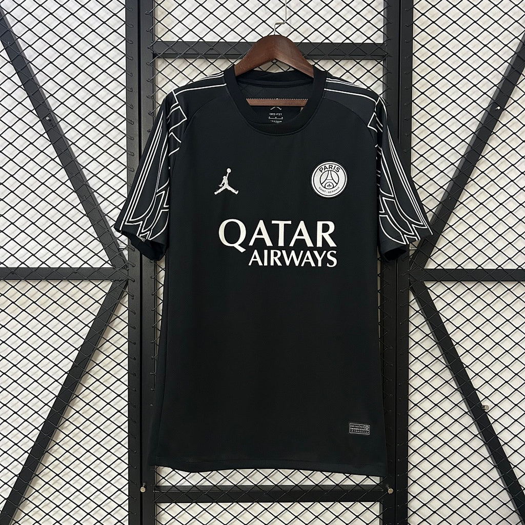 Camiseta PSG Cuarta Negra y Gris 2024/25 - frente