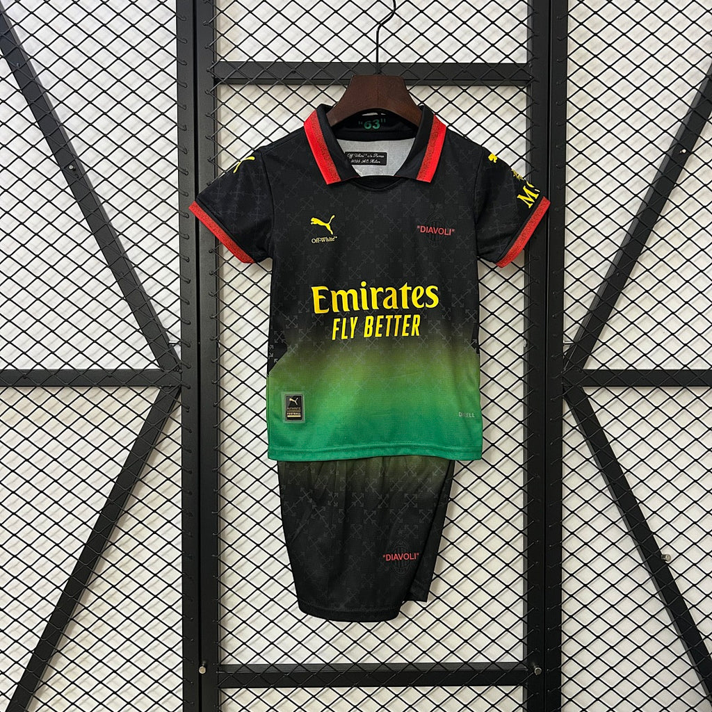 Conjunto Niños AC Milan Negra y Gris Claro Edición Especial 2025/26 - frente